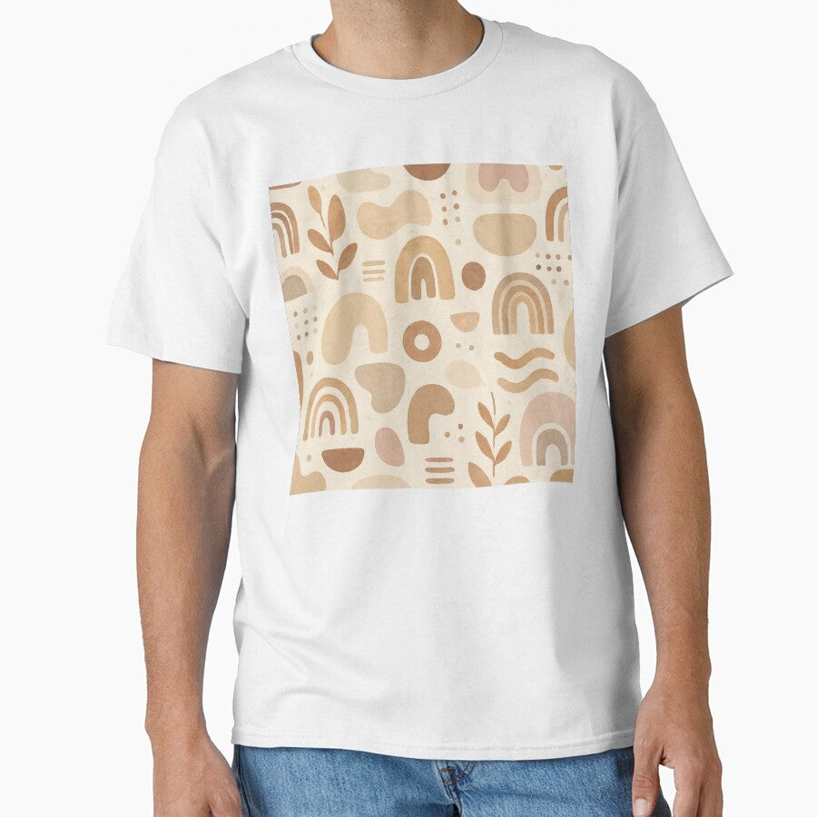 Soft Abstract Shapes Pattern in Neutral Earth Tones | Minimalist Boho Style by DrizzyV