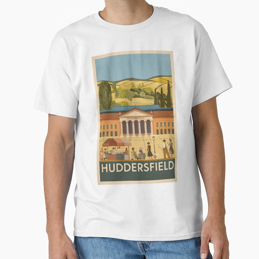 Huddersfield Vintage Travel Poster by TravelerRat Unisex , , , Long Sleeve Tee