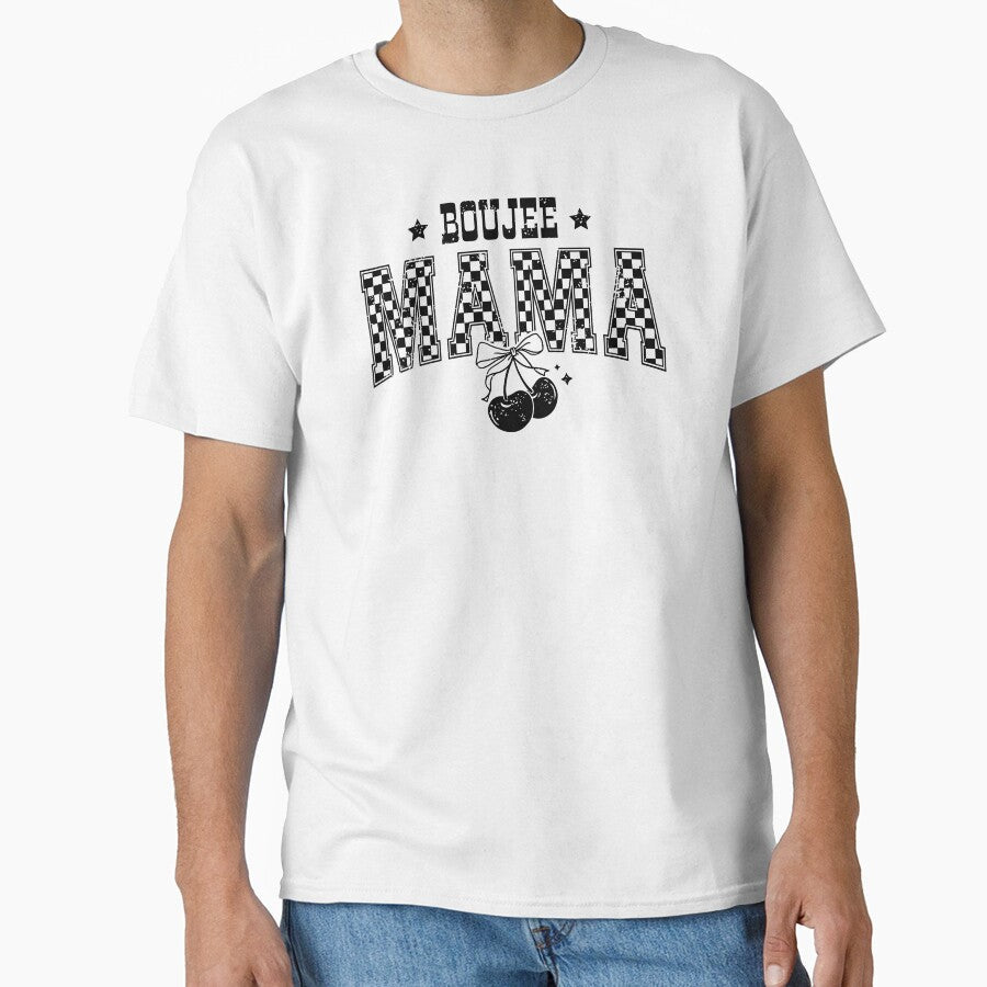 Boujee Mama Retro Checkerboard by krystalRomanart Unisex , , , Long Sleeve Tee