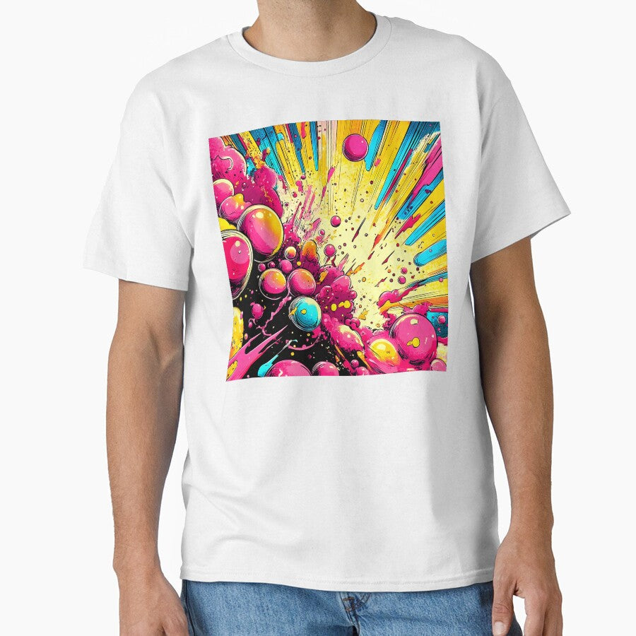 Pop Art Comic Book-Style Colorful Abstract Designs by DEC02 Unisex , , , Long Sleeve Tee