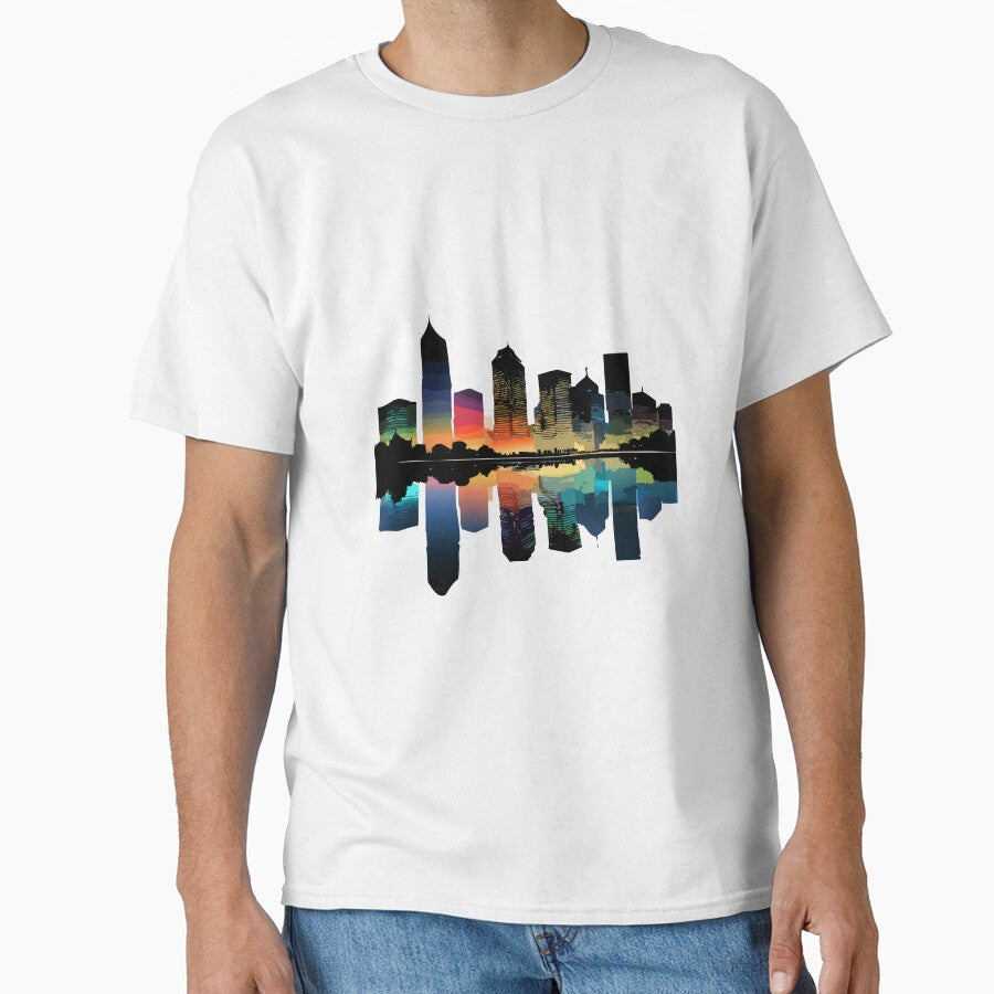 metropolis reflected in the water by Firas Aljazzar Unisex , , , Long Sleeve Tee
