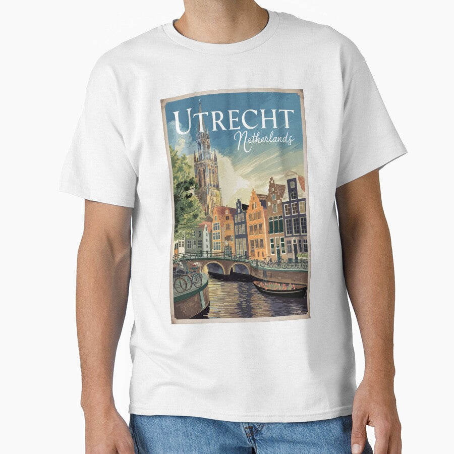 Utrecht Vintage Travel Poster by TravelerRat Unisex , , , Long Sleeve Tee