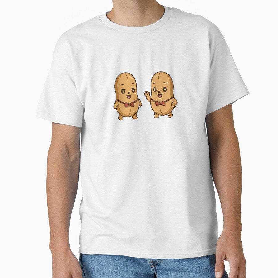 Cute Peanut Gallery Friends - Kawaii Bow Tie Peanuts Waving by ExploreAura Studio Unisex , , , Long Sleeve Tee