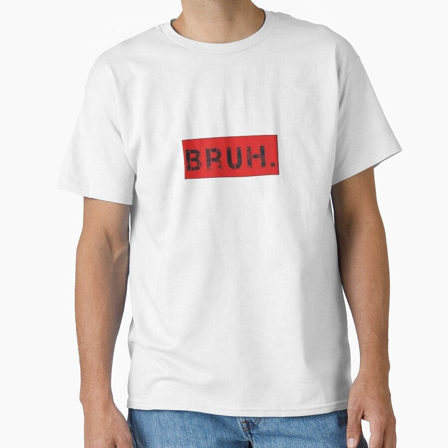 Bruh Meme Funny Saying Brother Greeting Teens Boys Men Short Sleeve by Allaouitige4 Unisex , , , Long Sleeve Tee