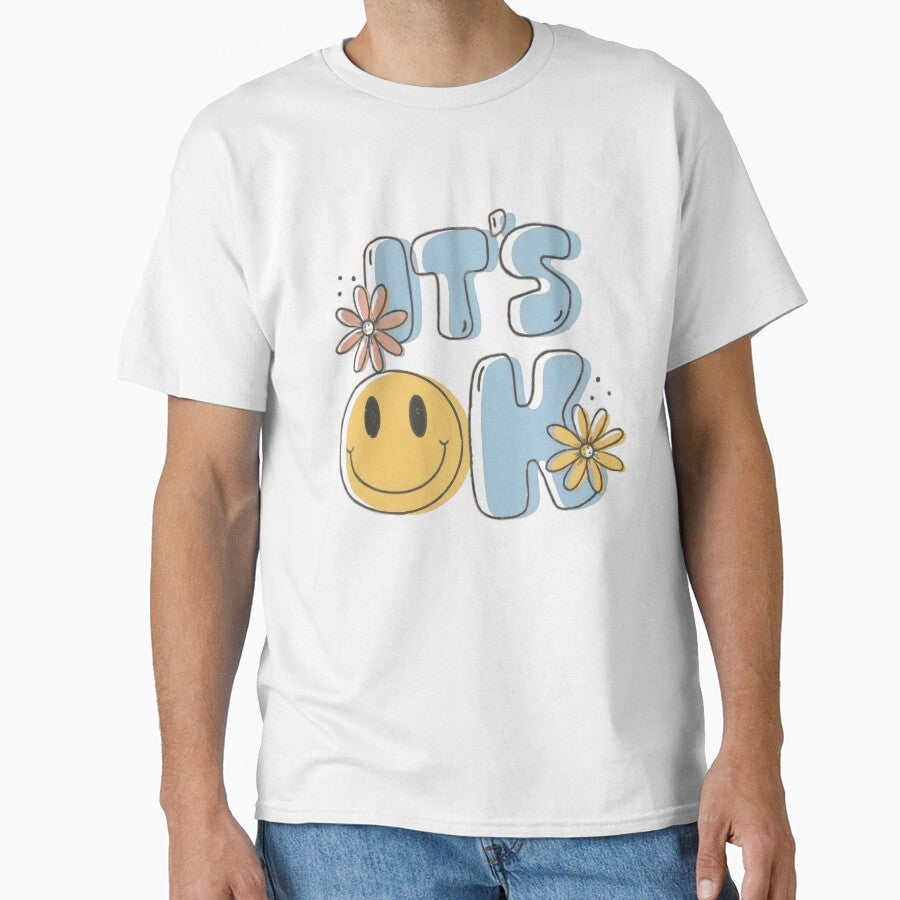 Minimalist “IT’S OK” Positive Message Design by Mackleynh Unisex , , , Long Sleeve Tee