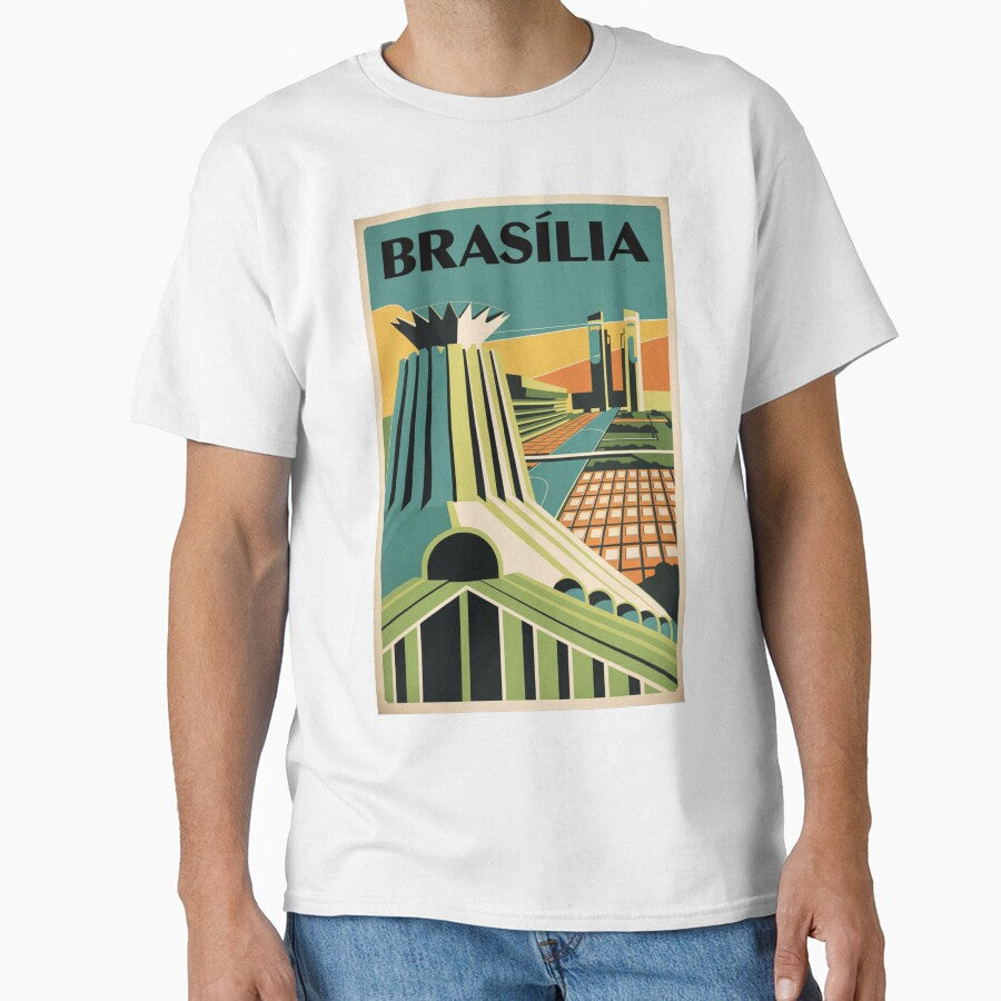 Brasilia Vintage Travel Poster by TravelerRat Unisex , , , Long Sleeve Tee