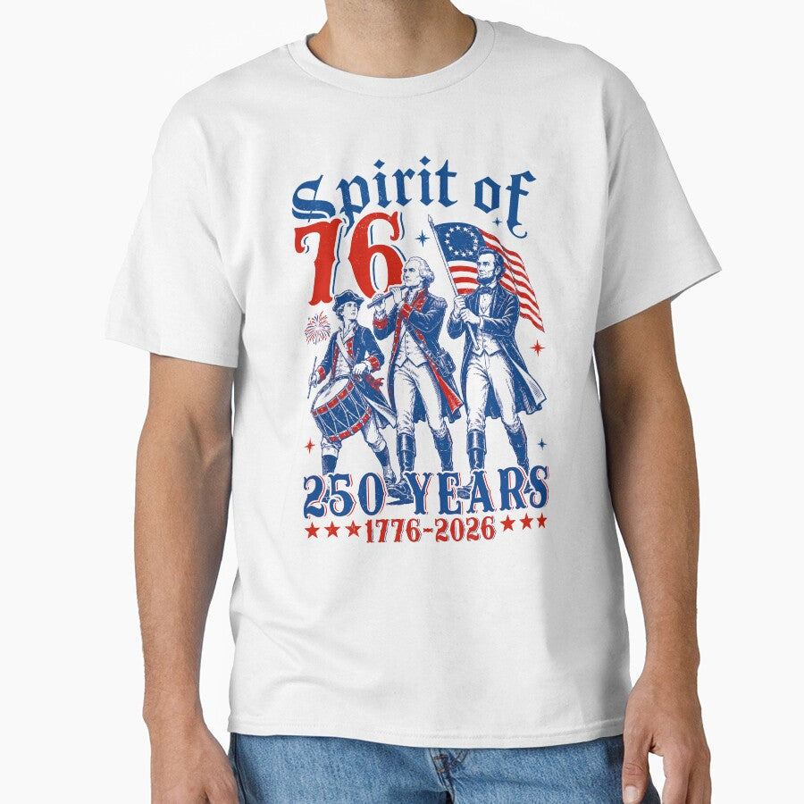 Patriotic Drummer Spirit of 76 America 250 Years of Freedom by elongatedjazz Unisex , , , Long Sleeve Tee