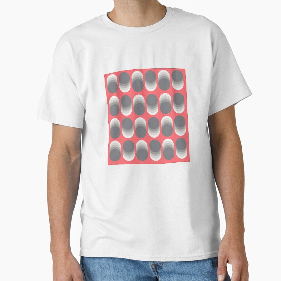 Shades of Grey on overlapping circles against a Red background by ThisNThatImages