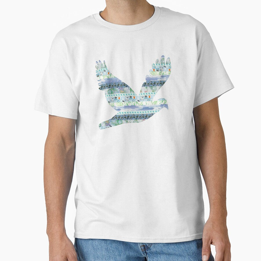 Peaceful Dove in blues by TabbysShop Unisex , , , Long Sleeve Tee