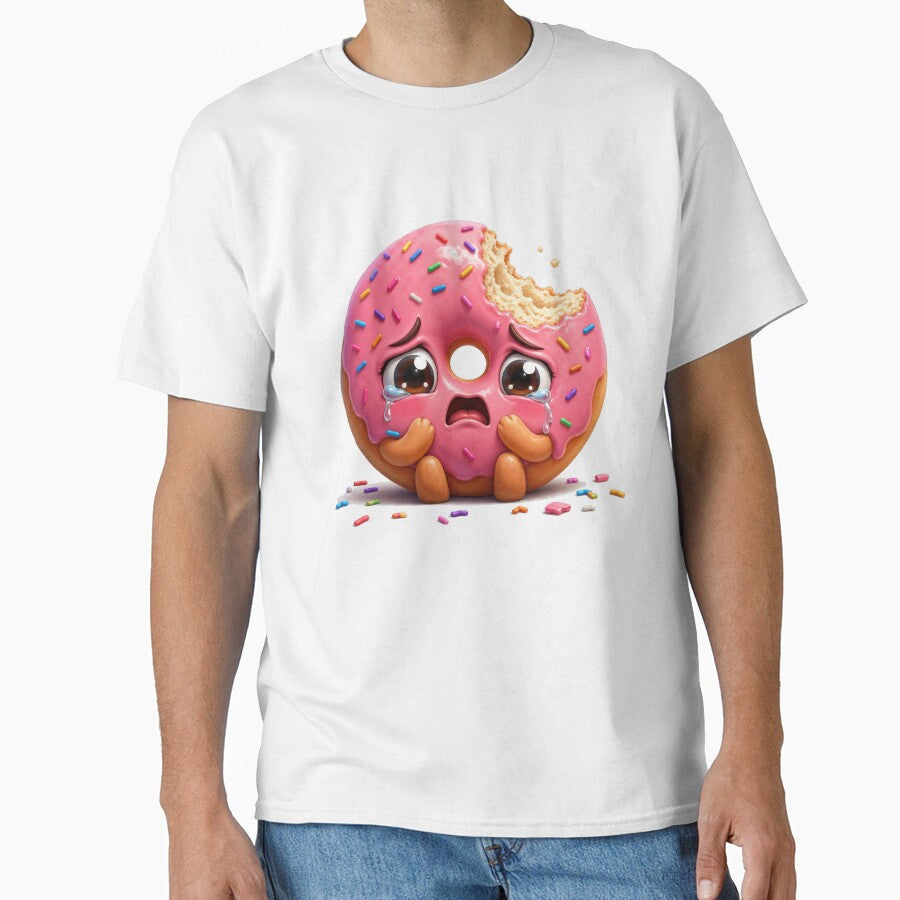 Sad Crying Pink Donut with Sprinkles by jgvisualarts Unisex , , , Long Sleeve Tee