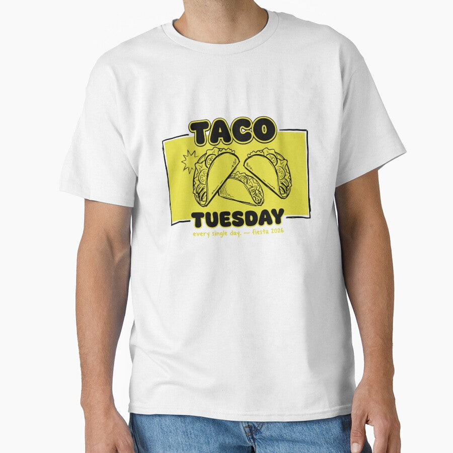 Taco Tuesday Every Day — Hand-Drawn Market Poster Cinco de Mayo Fiesta by Mdozet Unisex , , , Long Sleeve Tee