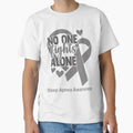 No One Fight Alone Sleep Apnea Awareness by Sabfit Unisex , , , Long Sleeve Tee
