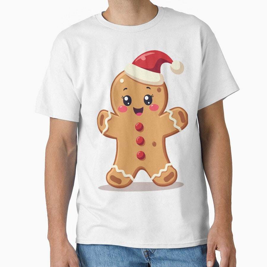 Kawaii Christmas Cookie - Sweet Gingerbread Cartoon Style by Hans-Design Unisex , , , Long Sleeve Tee