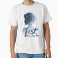 Lost in the dots: Woman's Profile Surrounded by Blue Dots by SplashTastic