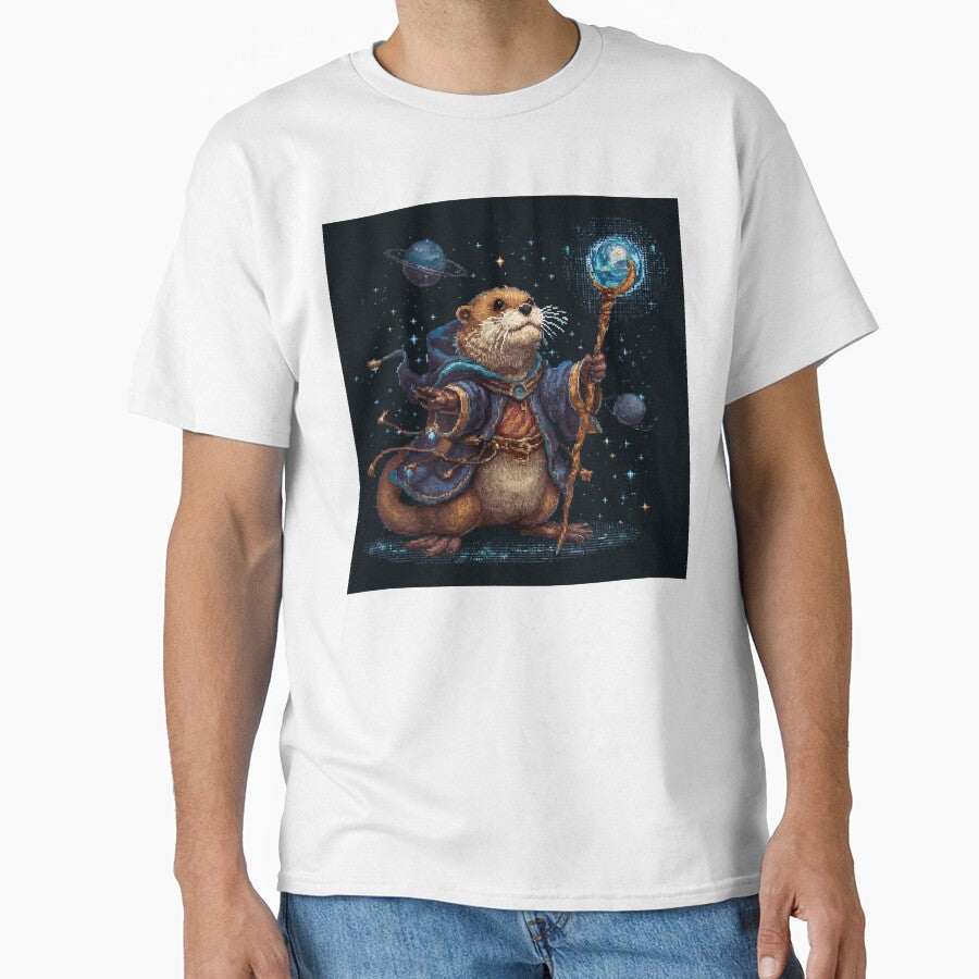 Otter Wizard Pixel Art by Kaos-Bit Unisex , , , Long Sleeve Tee