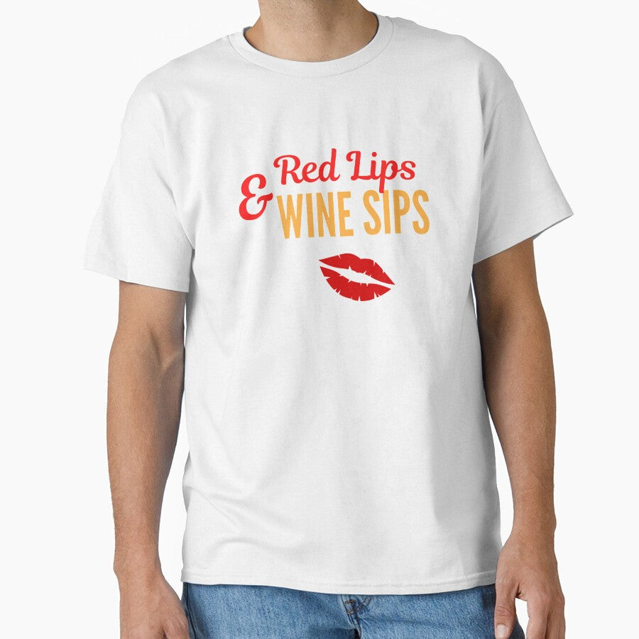 Red Lips Wine Sips by Vivoh12 Unisex , , , Long Sleeve Tee