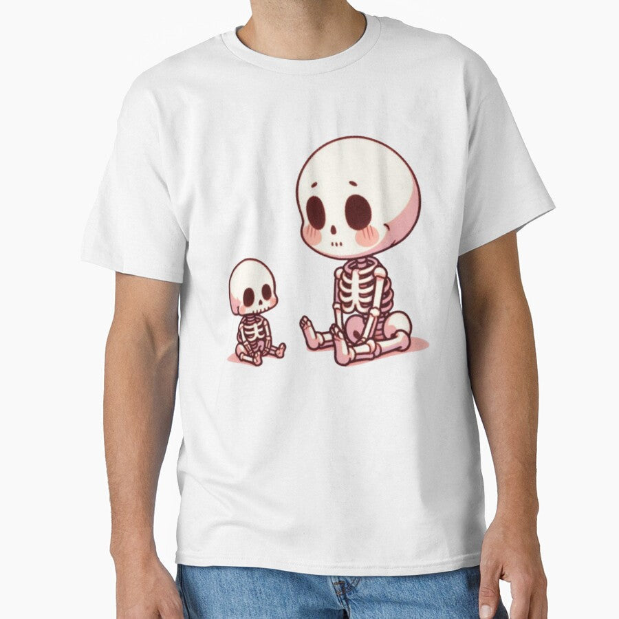Chibi Skeletons Chilling by Lastsnoww Unisex , , , Long Sleeve Tee