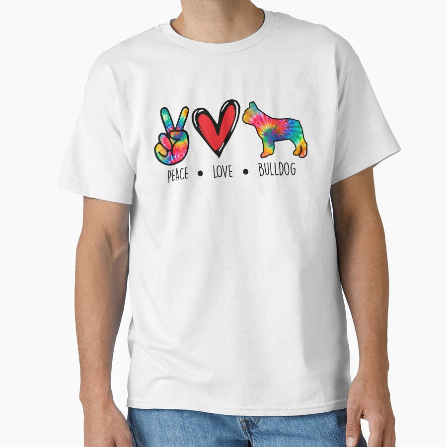 Bulldog Tie Dye Peace Love Dog Mom by rafaeltto