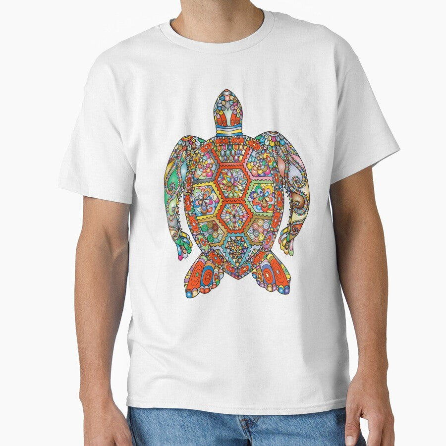 Turtle Multi Colour by Fairyjam Unisex , , , Long Sleeve Tee
