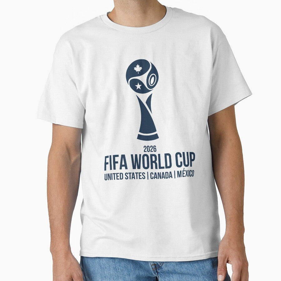 World Cup 2026 Stylized Trophy USA Canada Mexico Sticker by topprinting Unisex , , , Long Sleeve Tee