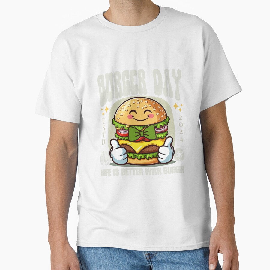 Burger day : life is better with burger by Peerless-Prime Unisex , , , Long Sleeve Tee