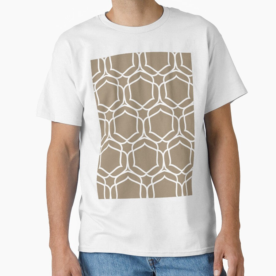 Brown and White Overlapping Shape Tile Pattern Pairs DE 2022 Trending Color Tuscan Mosaic DE6208 by ColorOfTheYears