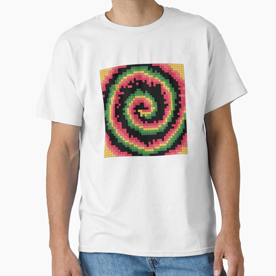 Retro Pixel Art Swirling Tie Dye Pattern by Bloomkept
