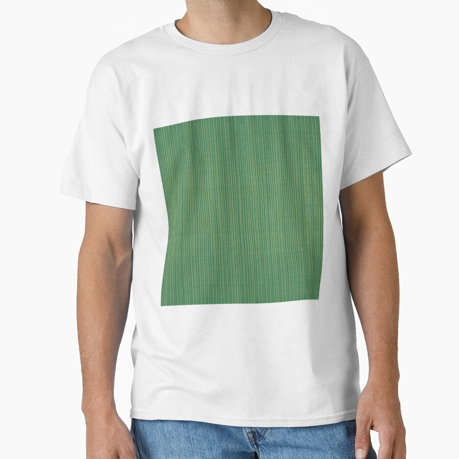 Xmas Green Color_ Medium Green (Straight Lines) by mimihuang creations Unisex , , , Long Sleeve Tee