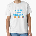 Funny My Dog Is My Therapist Mental Health Premium Tri-blend by RKdrawings Unisex , , , Long Sleeve Tee