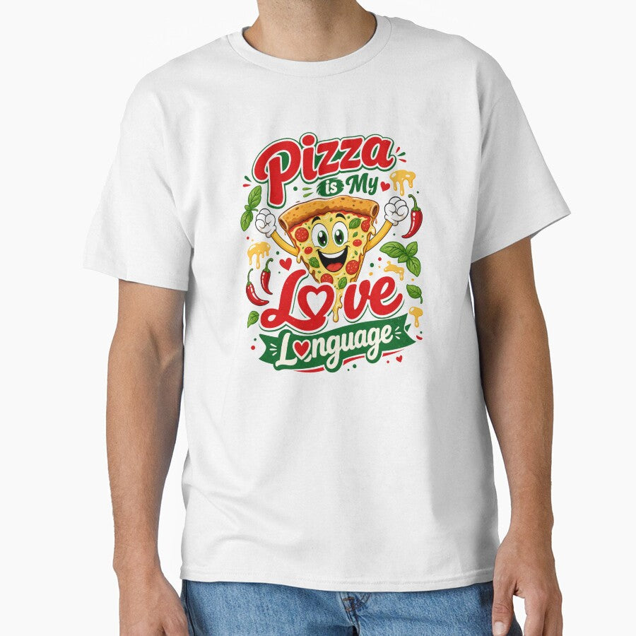 Pizza is My Love Language — Funny Pizza Lover by WornWildCo Unisex , , , Long Sleeve Tee