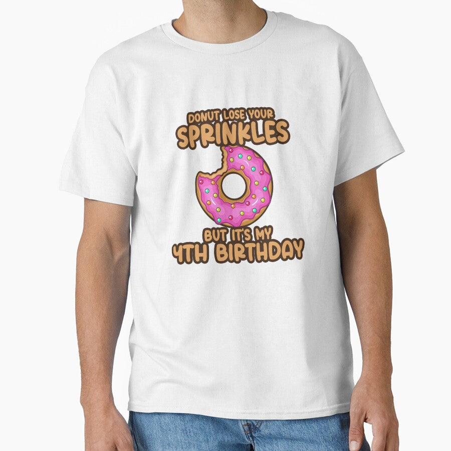 Donut Lose Your Sprinkles 4th Birthday by SwankyFine Unisex , , , Long Sleeve Tee