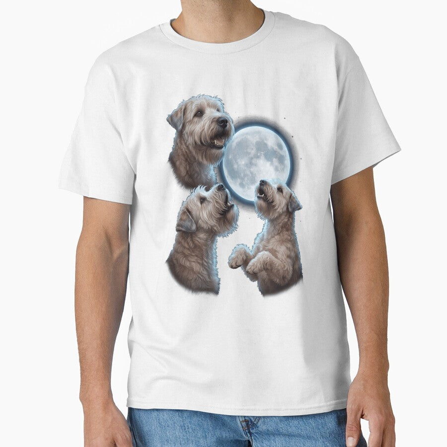 Soft Coated Wheaten Terrier Howling Moon Art Dog Owner by TerryConnells Unisex , , , Long Sleeve Tee