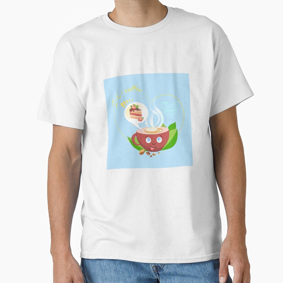cup of coffee with a slice of cake by amatiana Unisex , , , Long Sleeve Tee