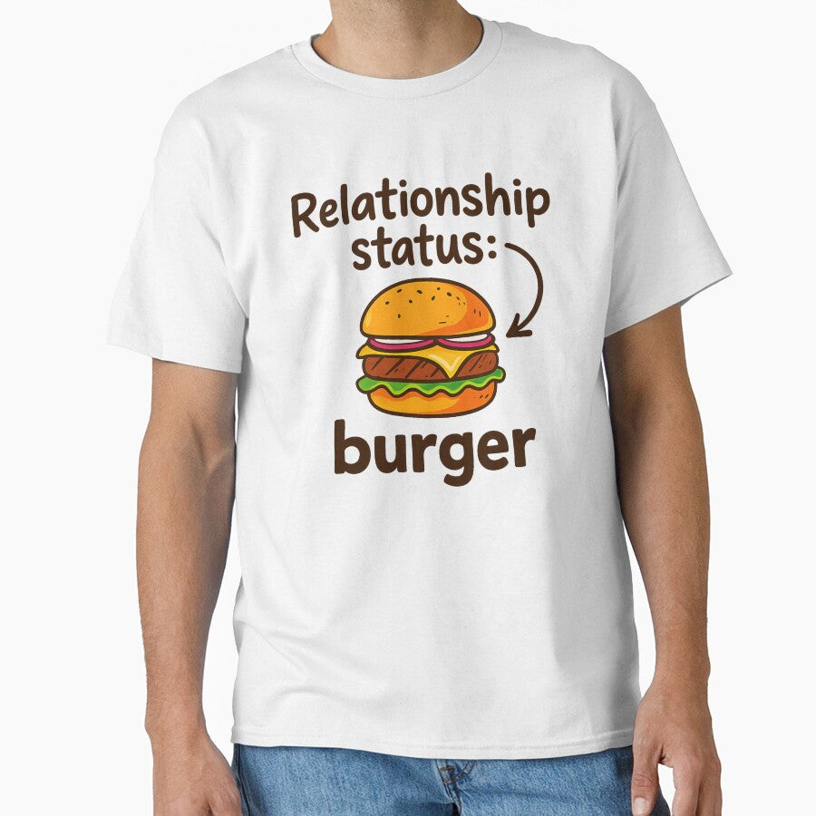 Relationship Status: Burger – Funny Food Lover Design, Cheeseburger Humor by MartBook Unisex , , , Long Sleeve Tee