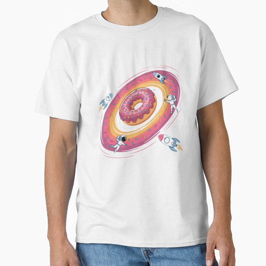Cosmic Donut Space Black Hole Funny Rocket Day Sci-Fi Galaxy by clothesy7 Unisex , , , Long Sleeve Tee