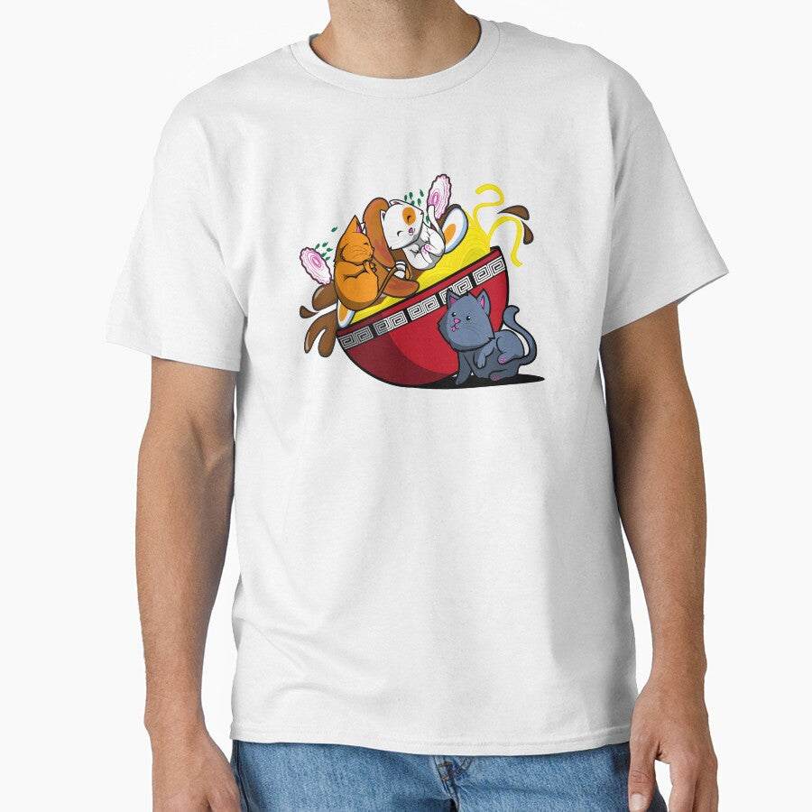 Kawaii Ramen Cat Noodles Japaneese Food by Phaedra Jones Unisex , , , Long Sleeve Tee