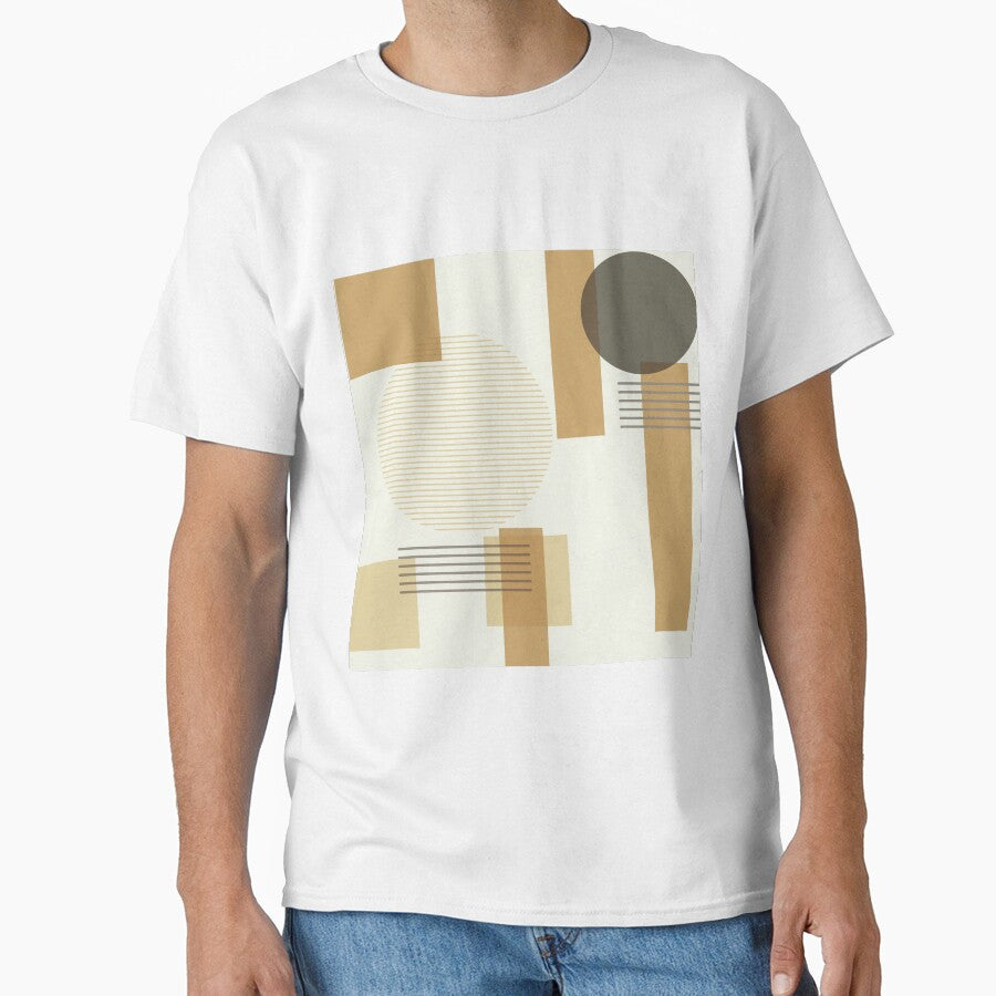 Tan Brown Squares and Circles Earth Tones by CoffeeWires