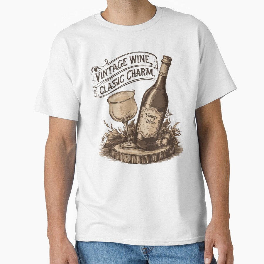 Vintage Wine, Classic Charm by WineandWear Unisex , , , Long Sleeve Tee