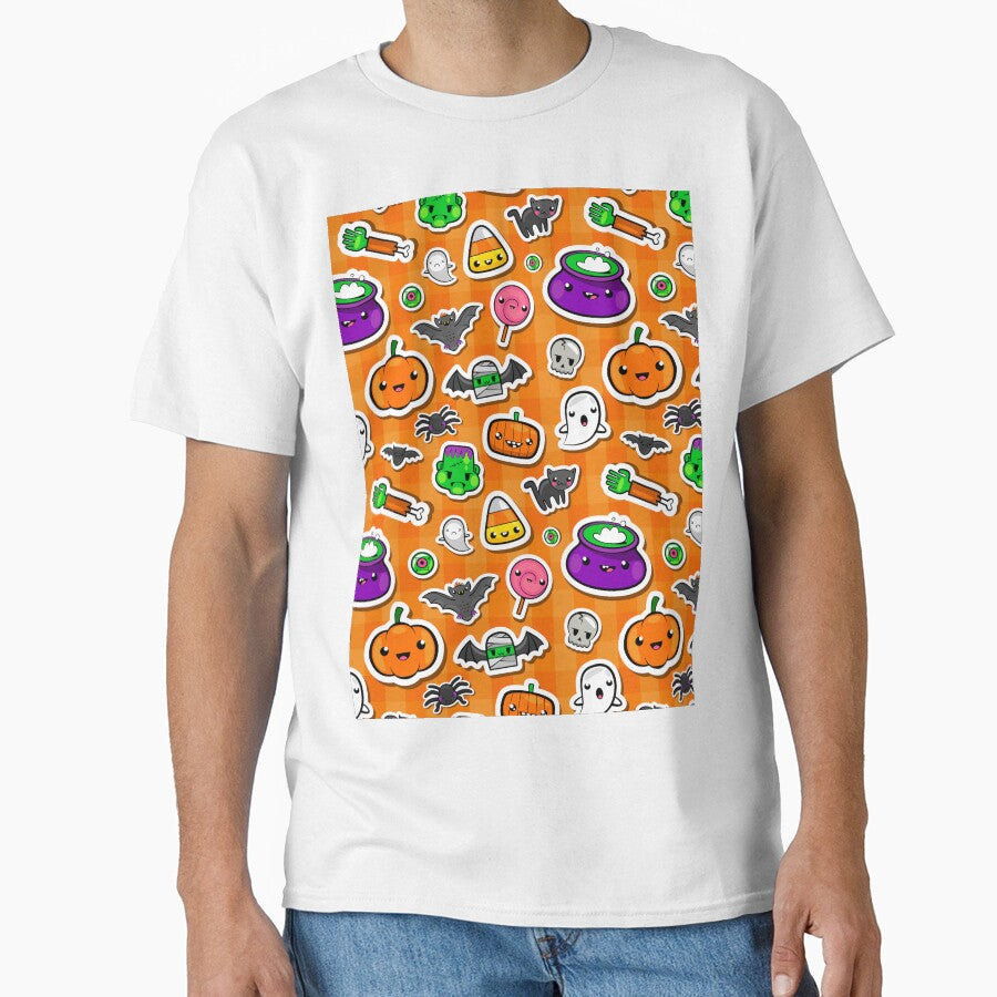 Cute Kawaii Halloween Pattern by TamGustam Unisex , , , Long Sleeve Tee