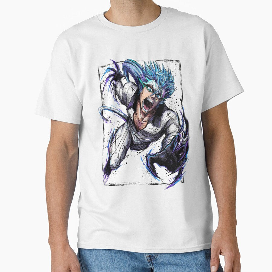 Grimmjow Feline Espada Fighter Manga Style – Intense Eyes Hollow Mask by Senpaiwaves Unisex , , , Long Sleeve Tee