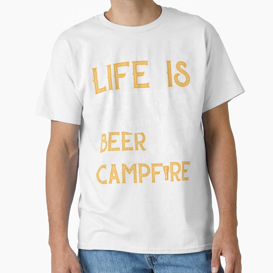 Camping Life is Better with Beer and Campfire by mmos Unisex , , , Long Sleeve Tee
