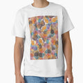 Rainbow and Gold Blobs Hand Painted Abstract Watercolor by GenAumonier