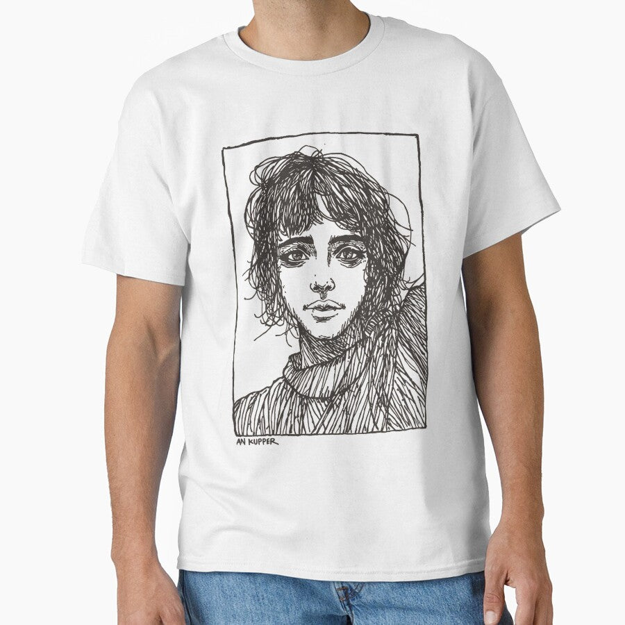 Dark Framed Portrait Sketch | Expressive Line Art Illustration by SoSpecialStore