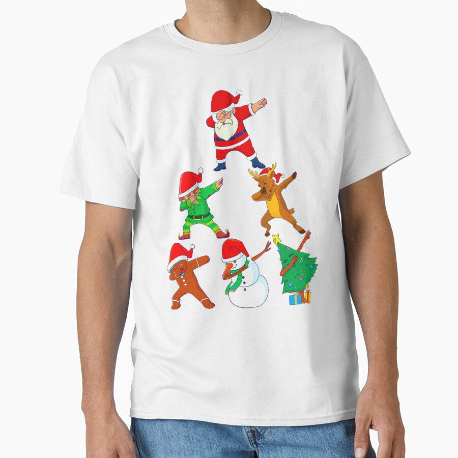 Dabbing Santa Elf Friends Christmas Short Sleeve Funny Xmas Dab by anzaladamoyev Unisex , , , Long Sleeve Tee