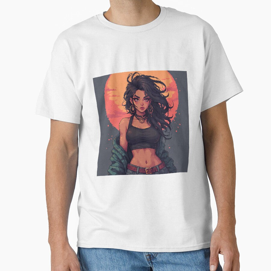 Retro Beautiful Woman by jimcaza Unisex , , , Long Sleeve Tee