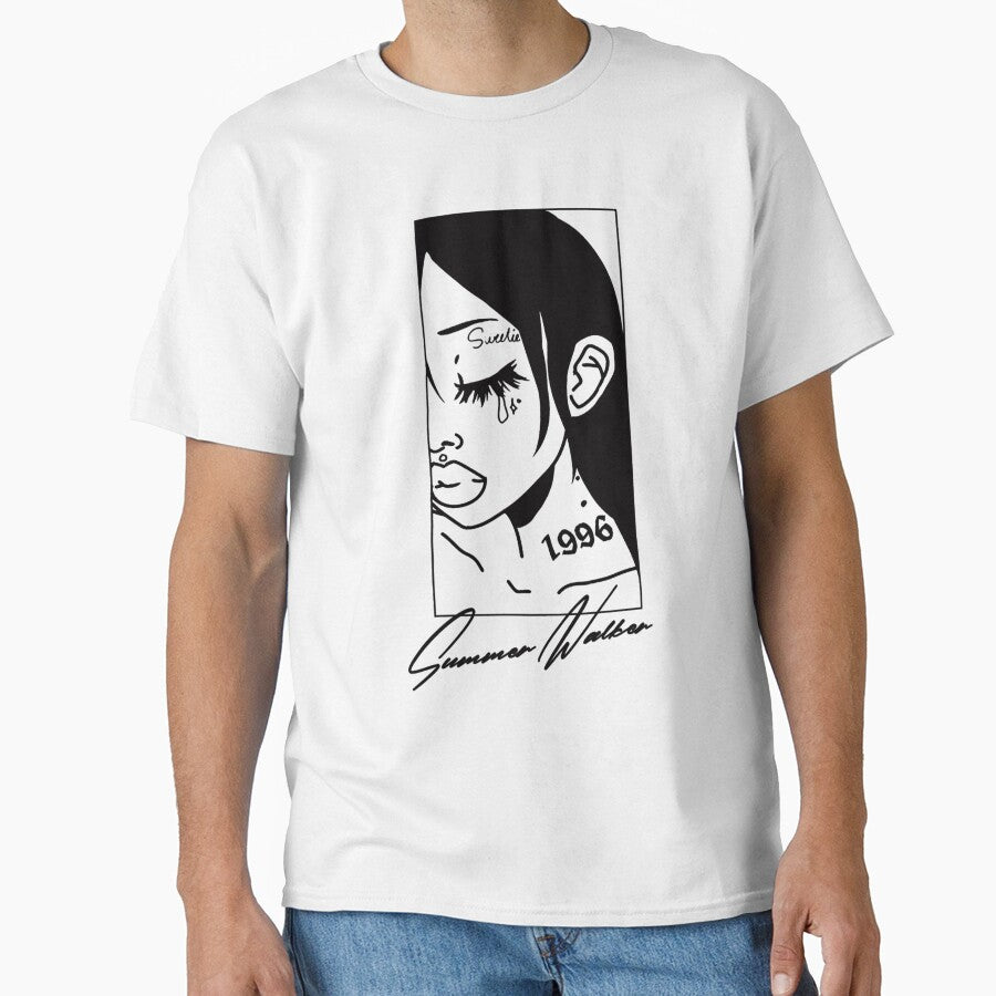Minimalist Sad Girl Line Art Illustration For Women And Gift For Aesthetic Lovers by selhanjesseyq