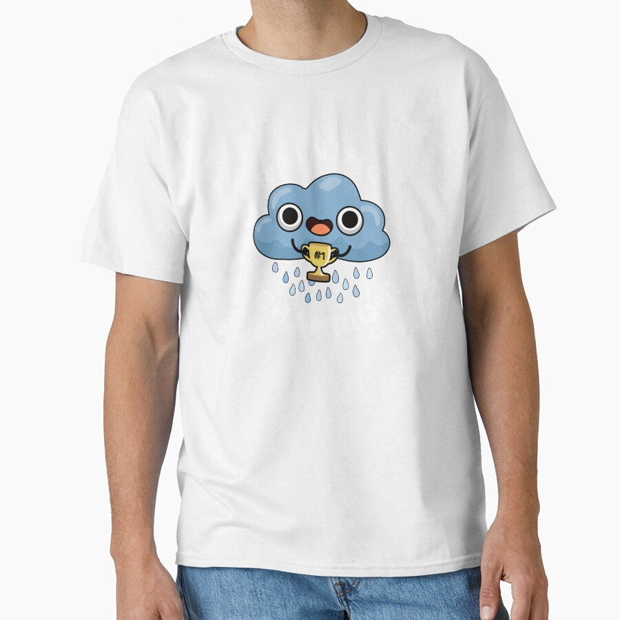 Raining Champ cute Weather Rain Cloud Pun (Dark BG) by punnybone Unisex , , , Long Sleeve Tee