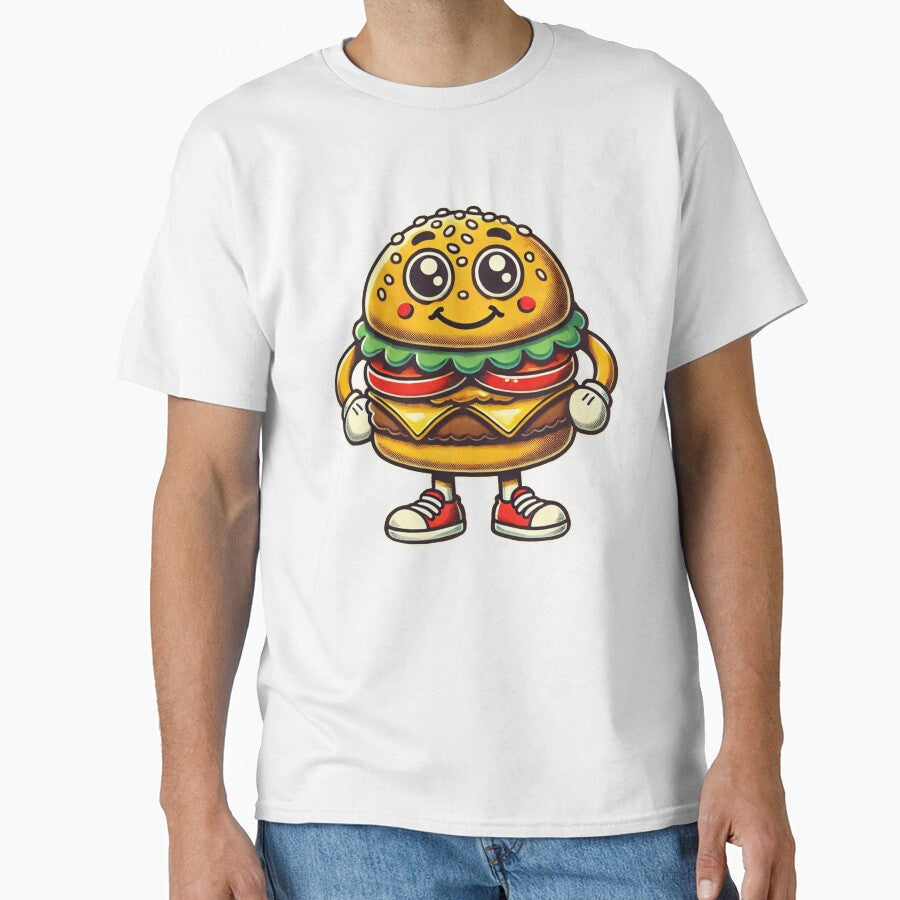 Hamburger Funny Retro Hamburger Lover by BlueBerry-Pengu Unisex , , , Long Sleeve Tee