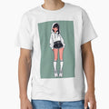 Fashion - Woman in White Casual Streetwear Look by AnimeShin Unisex , , , Long Sleeve Tee