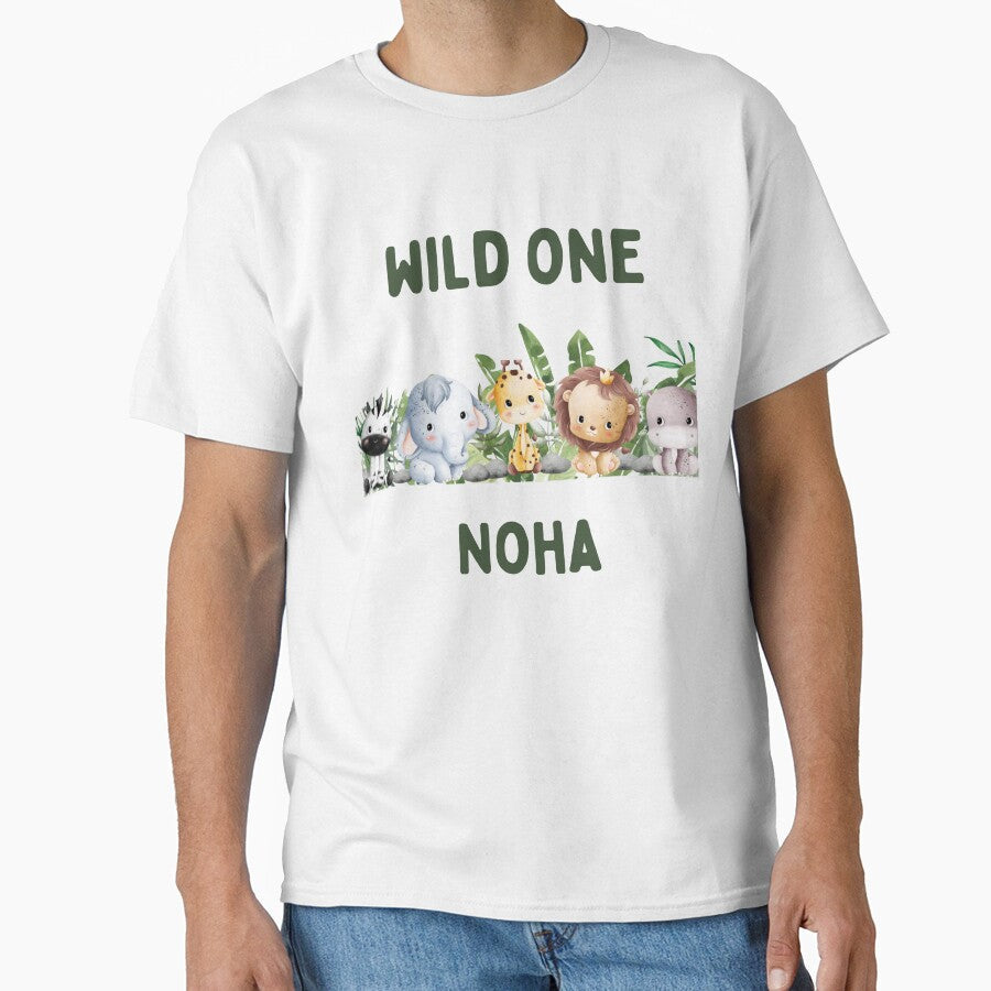 Safari Wild one Birthday Boy by Green Cart Unisex , , , Long Sleeve Tee